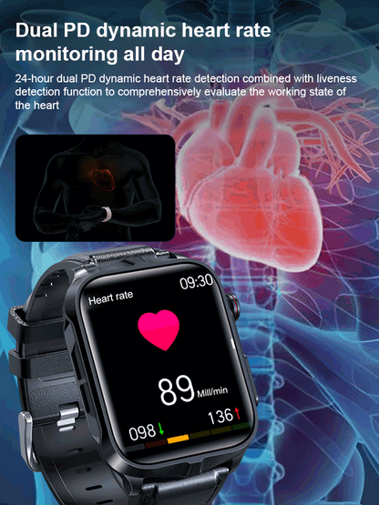 Fall Detection and Painless Blood ALL DAY Real-Time Monitoring Smart Health Watch
