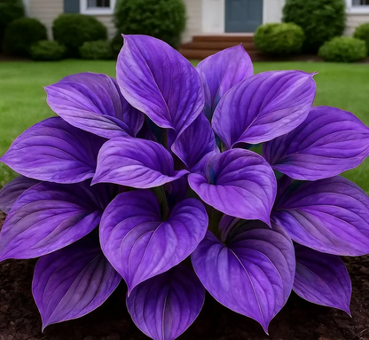 Glow-in-the-Dark Garden Magic: Rare Dark Blue Flame Hostas Seeds