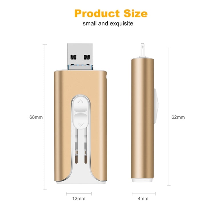 32GB~2TB Micro USB + 8 Pin + USB 3.0 3 in 1 Mobile Phone Computer U-Disk