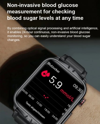 Fall Detection and Painless Blood ALL DAY Real-Time Monitoring Smart Health Watch