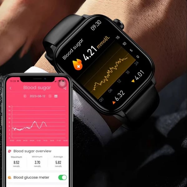 Fall Detection and Painless Blood ALL DAY Real-Time Monitoring Smart Health Watch