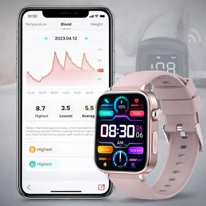 Fall Detection and Painless Blood ALL DAY Real-Time Monitoring Smart Health Watch