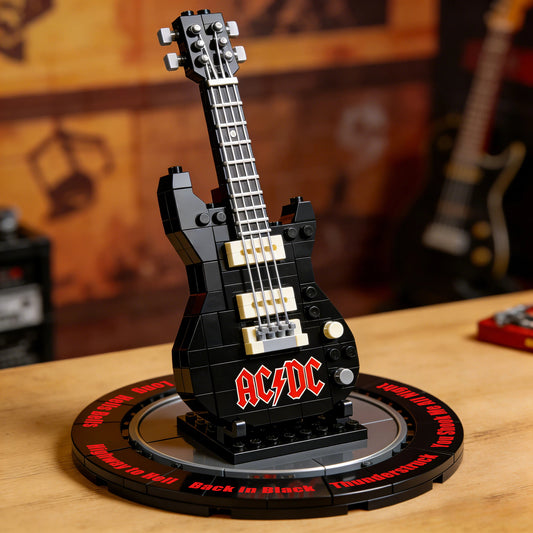 High Voltage Rock Guitar Brick Model – Vinyl Record Display Collector Set